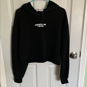 I.AM.GIA Black Cropped Hoodie Sweater